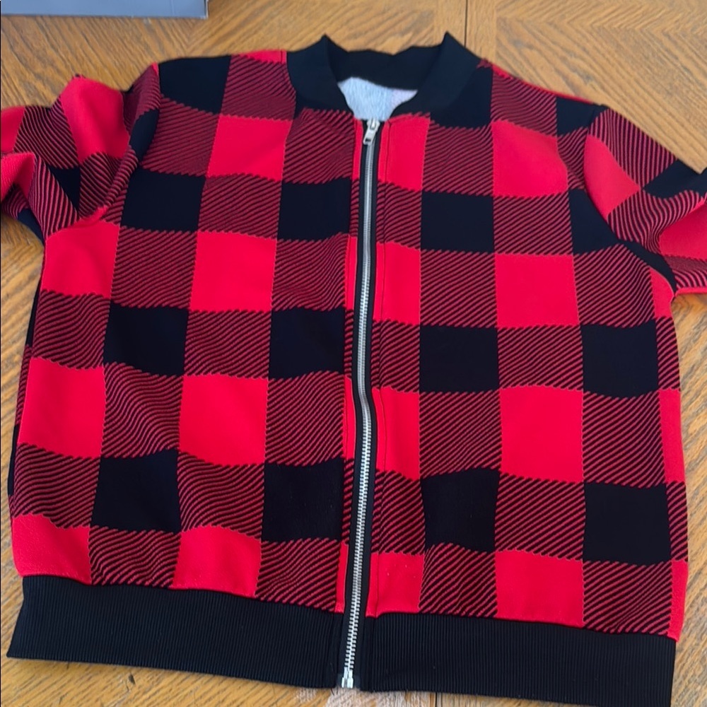 Vibrant Plaid Zip-Up Jacket - Picture 6 of 7